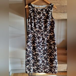 Talbots Vintage Animal Print 100% Silk Sheath Dress, Size 4